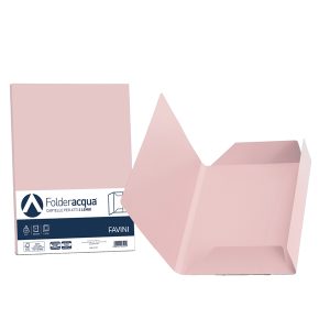 Cartelline 3 lembi Acqua - 200 gr - 24,5x34,5 cm - rosa - Favini - conf. 25 pezzi - immagine 1