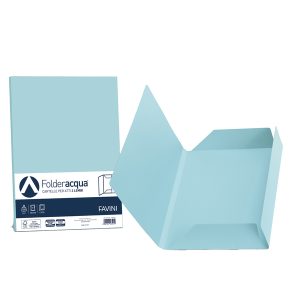 Cartelline 3 lembi Acqua - 200 gr - 24,5x34,5 cm - celeste - Favini - conf. 25 pezzi - immagine 1