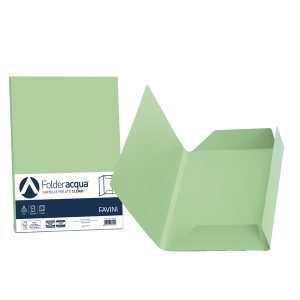 Cartelline 3 lembi Acqua - 200 gr - 24,5x34,5 cm - verde chiaro - Favini - conf. 25 pezzi - immagine 1