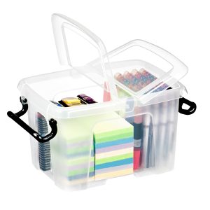 Contenitore multiuso con coperchio - 28,5x22,5x17,5 cm - 6 L - PPL - trasparente - Strata - immagine 1