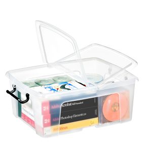 Contenitore multiuso con coperchio - 50x39,5x20,2 cm - 24 L - PPL - trasparente - Strata - immagine 1