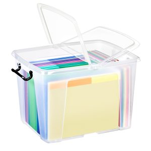 Contenitore multiuso con coperchio - 47,5x39,5x31,5 cm - 40 L - PPL - trasparente - Strata - immagine 1