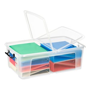 Contenitore multiuso con coperchio - 67,5x44,5x23 cm - 50 L - PPL - trasparente - Strata - immagine 1