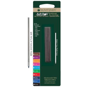 Minirefill per sfera multifunzione  - punta media - nero - Monteverde - conf. 4 pezzi - immagine 1