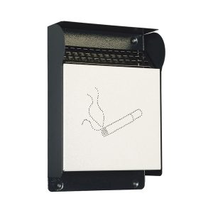 Posacenere murale - da esterno - 23,5 x 33 x 7 cm - grigio scuro - Metalplus - immagine 1