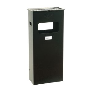 Gettacarte/posacenere da terra - da esterno - 30 x 70 x 15 cm - grigio scuro - Metalplus - immagine 1