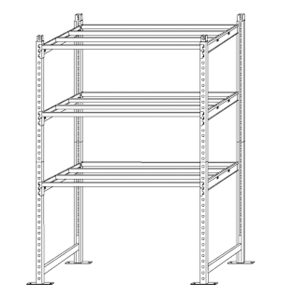 Scaffale Rang'Eco180 - modulo base - 5 ripiani - portata ripiano 180 kg - 100 x 35 x 200 cm - acciaio - grigio/blu - Paperflow - immagine 1