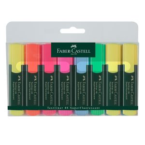 Evidenziatore Textliner 48 - punta a scalpello -  tratto 1,0-3,0-5,0mm - astuccio 8 colori - Faber Castell - immagine 1