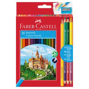 Matita colorata eco Il Castello + 3 bicolor + 1 grafite - colori assortiti - Faber Castell - astuccio 36 pezzi - immagine 1