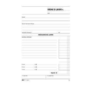 Blocco ordine di lavoro - 50 fogli 2 copie ricalcanti - 23 x 15cm - Edipro - immagine 1