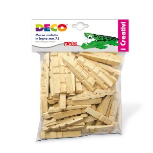 Mezze mollette legno - 72mm - DECO - sacchetto 100 pezzi - immagine 1