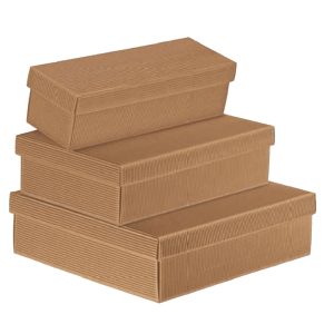 Scatola in cartone Onda avana - con coperchio orizzontale - 34 x 18,5 x 9,5cm - Scotton - immagine 1