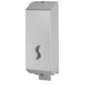 Dispenser per sapone liquido - 10x11x32 cm - capacità 1,2 L - acciaio inox - Medial International - immagine 1