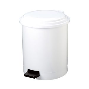 Pattumiera a pedale Ruf - diametro 31,5 cm - altezza 42 cm - 20 L - bianco - Medial International - immagine 1