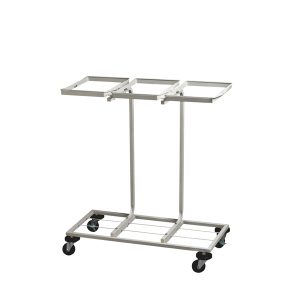 Carrello mobile Triflux - 83,3x36x90 cm - con ruote - 3 portasacco da 100 L ciascuno - acciaio - Medial International - immagine 1