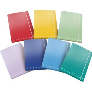 Cartellina con elastico Monocromo - cartone - 3 lembi - dorso 1,2 cm - 26x34 cm - col. assortiti - Pigna - immagine 1