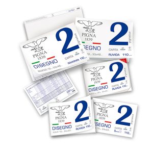 Blocco Pigna2 - 330x480mm - collato - 12fg - 110gr - ruvido - Pigna - immagine 1