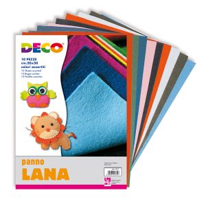 Panno lana - 20x30cm - colori assortiti - DECO - conf. 10 pezzi - immagine 1