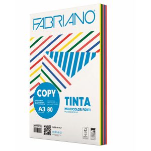 FabrianoColore - A3 - 80 gr - mix 5 colori forti - Fabriano - conf. 250 fogli - immagine 1