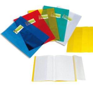 Coprimaxi - A4 - PPL -  liscio trasparente - blu - con alette - portanome - Sei Rota - immagine 1