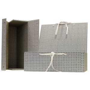 Scatola archivio in legno - con fettuccia - 38x27 cm - dorso 12 cm - grigio - Brefiocart - immagine 1