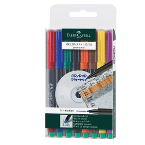 Pennarello Multimark universale permanente con gomma - punta media 1,0mm - astuccio 8 colori - Faber Castell - immagine 1