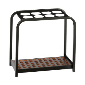 Portaombrelli Multi - 8 posti - 52 x 26 x 54 cm - nero/acciaio - Medial International - immagine 1