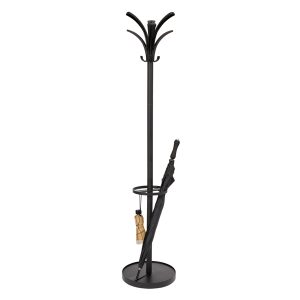 Appendiabiti - con portaombrelli - 6 posti - 175 x 38 cm - nero - Alba - immagine 2
