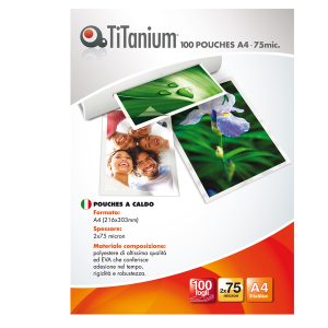 Pouches - A4 - 216x303 mm - 2x75 micron - Titanium - conf. 100 pezzi - immagine 1