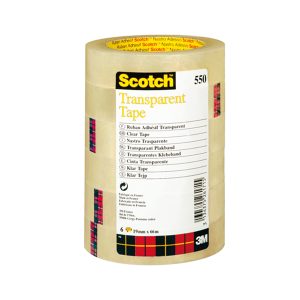 Nastro adesivo 550 - 1,9 cm x 66 m - trasparente - Scotch -  torre 8 rotoli - immagine 1