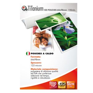 Pouches - key card - 64x98 mm - 2x125 micron - Titanium - conf. 100 pezzi - immagine 1