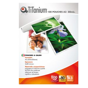 Pouches - A3 - 303x426 mm - 2x80 micron -Titanium - conf. 100 pezzi - immagine 1