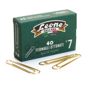 Fermagli ottonati supergiganti - n. 7 - 7,5 cm - oro - Leone - conf. 40 pezzi - immagine 1
