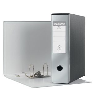 Registratore Eurofile G53 - dorso 8 cm - commerciale 23x30 cm - grigio metallizzato - Esselte - immagine 1