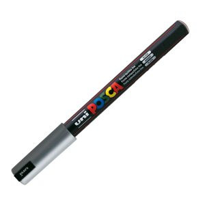 Marcatore a base d'acqua Uni Posca Pen PC1M - punta extra fine 0,7mm - argento  - Uni Mitsubishi - immagine 1