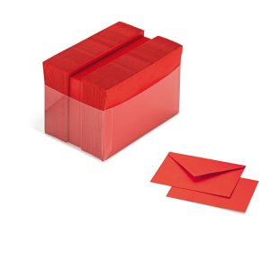 Scatola 100 cartoncini (200gr) + 100 buste (90gr) - rosso - formato 9 - Favini - immagine 1