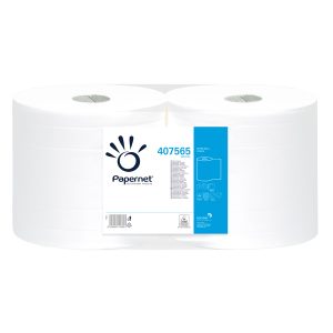 Bobina asciugatutto Special - microgoffrata - 2 veli - diametro 25 cm - 23,4 cm x 180 m - 18 gr - cellulosa - bianco - Papernet - immagine 1