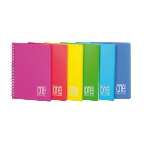 Miniquaderno One Color - A6 - forato - 1 rigo - 80 fogli - 80 gr -  spiralato - copertina PPL - Blasetti - expo 14 pezzi - immagine 2