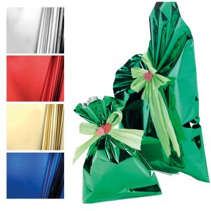 Busta regalo - senza patella adesiva - 20 x 35 cm - 30 micron - PPL - metal lucido - blu - PNP - conf. 50 pezzi - immagine 1