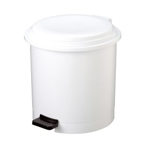 Pattumiera a pedale Ruf - diametro 27 cm - altezza 34 cm - 12 L - bianco - Medial International - immagine 1