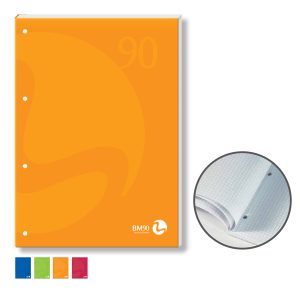Blocco notes BM90 - A4 - collato lato lungo - 1 rigo - 50fg - 90gr - 4fori - copertina 250gr - BM - immagine 1