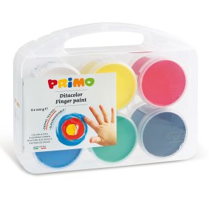 Ditacolor colori a dita - 100ml  - c/pennello - Primo - valigetta 6 colori - immagine 1