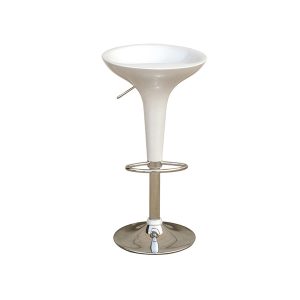 Sgabello bar - ABS/acciaio cromato - 35x45x55/78 cm - bianco - Serena Group - immagine 1