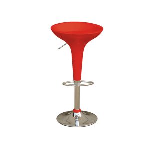 Sgabello bar - ABS/acciaio cromato - 35x45x55/78 cm - rosso - Serena Group - immagine 1