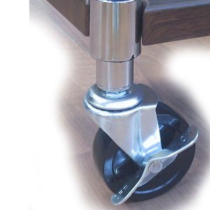 Set Archimede Light - 4 ruote per librerie - metallo e plastica - cromato - Serena Group - immagine 1