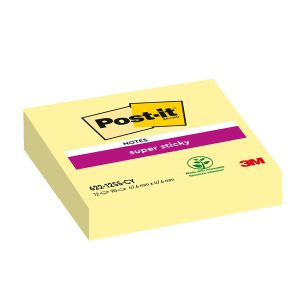 Blocco foglietti Super Sticky - 622-12SS-CY - 47,6 x 47,6 mm - giallo Canary™ - 90 fogli - Post it® - immagine 1