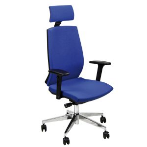 Poltrona semidirezionale Larissa LR1SB - con braccioli regolabili e poggiatesta - blu - Unisit - immagine 1