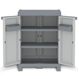 Armadietto Domino Wave - Base 700UW - 2 ante - 70 x 43,8 x 97,6 cm - PPL - grigio - Terry - immagine 1