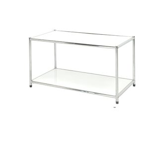 Libreria Easy System - 2 ripiani - acciaio cromato - 80x40x40,5 cm - bianco - Serena Group - immagine 1
