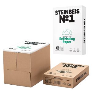 Carta riciclata al 100% senza legno - A4 - 80 gr - bianco - Steinbeis - conf. 500 fogli - immagine 1